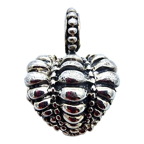 Sterling Silver Puffy Heart Pendant - Picture 2 of 11